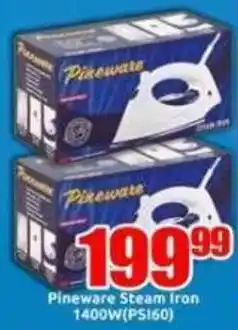 Three Star Cash and Carry Pineware Steam Iron 1400W offer