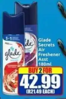 Three Star Cash and Carry Glade Secrets Air Freshener Asst offer