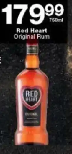 Checkers Red Heart Original Rum 750ml offer