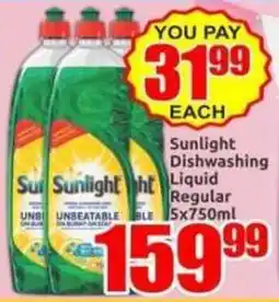 Three Star Cash and Carry Sunlight Dishwashing Liquid Regular offer