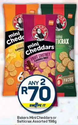 Pick n Pay Bakers Mini Cheddars or Salticrax Assorted offer