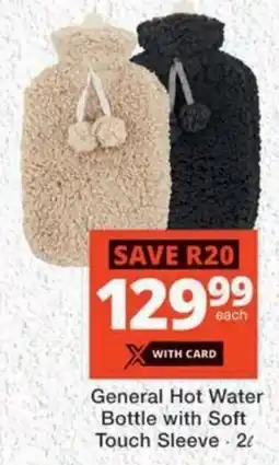MediRite General Hot Water Bottle with Soft Touch Sleeve offer