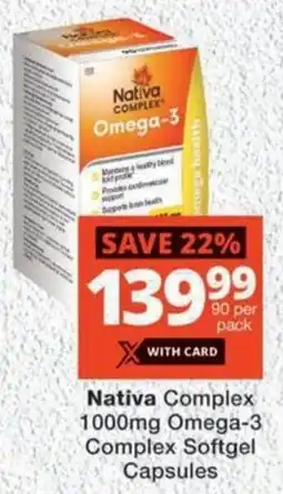 MediRite Nativa Complex 1000mg Omega-3 Complex Softgel Capsules offer