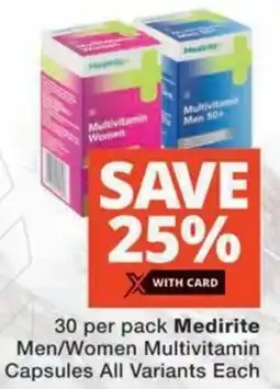 MediRite Medirite Men/Women Multivitamin Capsules All Variants Each offer