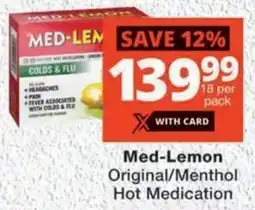 MediRite Med-Lemon Original/ Menthol Hot Medication offer