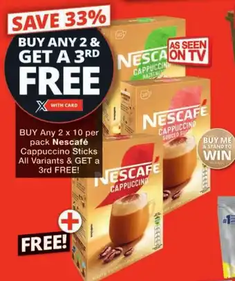 Checkers Nescafé Cappuccino Sticks All Variants offer