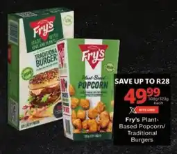 Checkers Fry's Plant-Based Popcorn/ Traditional Burgers offer