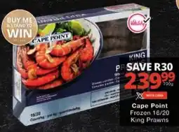 Checkers Cape Point Frozen King Prawns offer