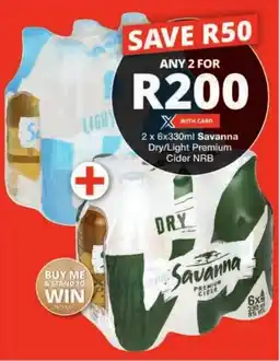 Checkers Savanna Dry/ Light Premium Cider NRB offer