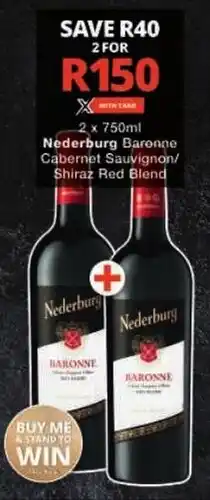 Checkers Nederburg Baronne Cabernet Sauvignon/ Shiraz Red Blend offer