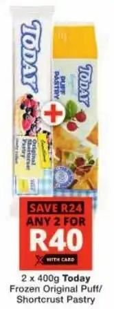 Checkers Today Frozen Original Puff/ Shortcrust Pastry offer