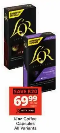 Checkers L'or Coffee Capsules All Variants offer