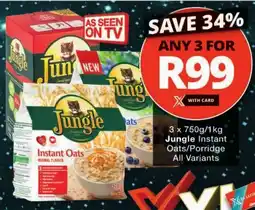 Checkers Jungle Instant Oats/ Porridge All Variants offer
