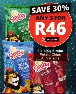 Checkers Simba Potato Chips All Variants offer
