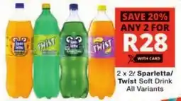 Checkers Sparletta/ Twist Soft Drink All Variants offer