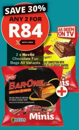 Checkers Nestlé Chocolate Fun Bags All Variants offer