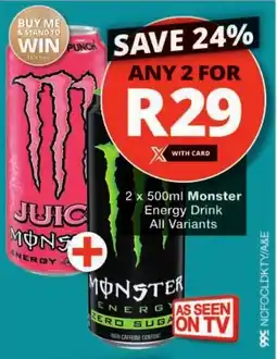 Checkers Monster Energy Drink All Variants offer
