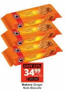 Checkers Bakers Ginger Nuts Biscuits offer