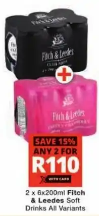 Checkers Fitch & Leedes Soft Drinks All Variants offer