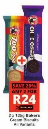 Checkers Bakers Cream Biscuits All Variants offer