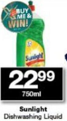 Checkers Sunlight Dishwashing Liquid 750ml offer