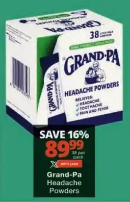 Checkers Grand-Pa Headache Powders offer