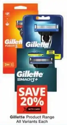 Checkers Gillette Product Range All Variants Each offer