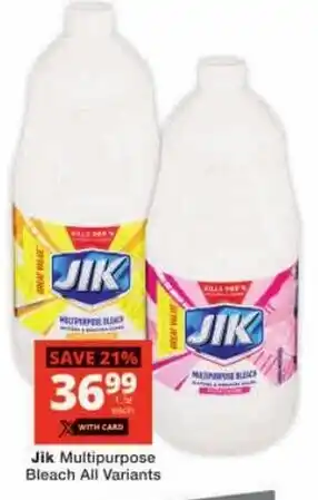 Checkers Jik Multipurpose Bleach All Variants offer