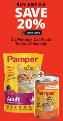 Checkers Pamper Cat Food/ Treats All Variants offer