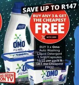 Checkers Omo Auto Washing Liquid Detergent/ Capsules offer