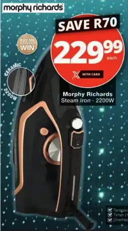 Checkers Morphy Richards Steam Iron offer