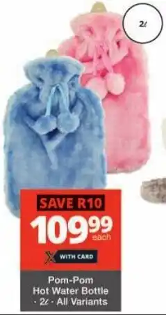 Checkers Pom-Pom Hot Water Bottle offer