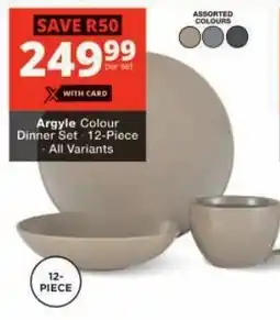 Checkers Argyle Colour Dinner Set offer