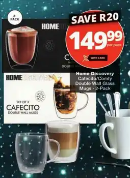 Checkers Home Discovery Cafecito/ Comfy Double Wall Glass Mugs offer