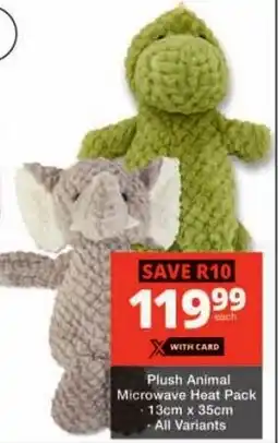 Checkers Plush Animal Microwave Heat Pack offer