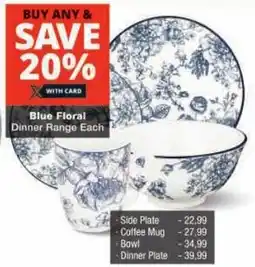 Checkers Blue Floral Dinner Range offer