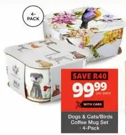 Checkers Dogs & Cats/ Birds Coffee Mug Set offer