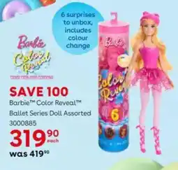 ToysRUs Barbie Color Reveal Ballet Series Doll Assorted offer