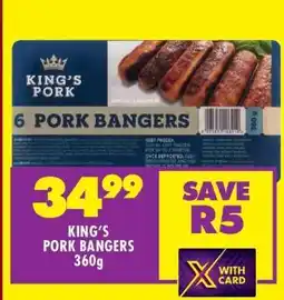 KING'S PORK BANGERS 360g
