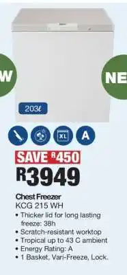 OK Furniture Chest Freezer KCG 215 WH offer