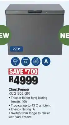 OK Furniture Chest Freezer KCG 305 GR offer