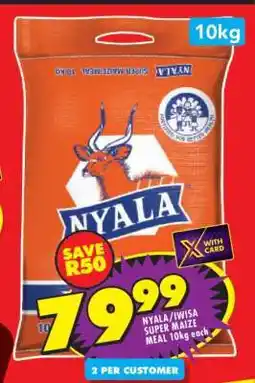 Shoprite NYALA/IWISA SUPER MAIZE MEAL 10kg offer