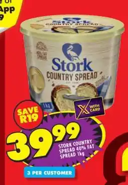 Shoprite STORK COUNTRY SPREAD 40% FAT SPREAD 1kg offer