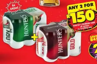 Hunter's Premium Cider 2x6x440ml