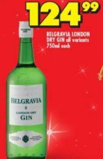 Shoprite Belgravia London Dry Gin 750ml offer