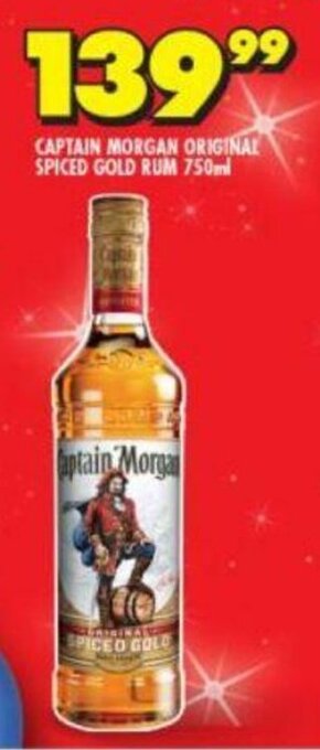Shoprite Captain Morgan Original Spiced Gold Rum 750ml offer