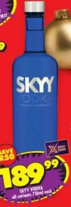 Shoprite Skyy Vodka 750ml offer