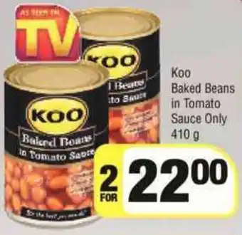 Spar Koo Baked Beans in Tomato Sauce 2x410g offer