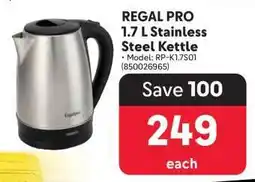 Makro REGAL PRO 1.7 L Stainless Steel Kettle offer
