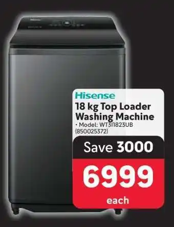 Makro Hisense 18 kg Top Loader Washing Machine offer